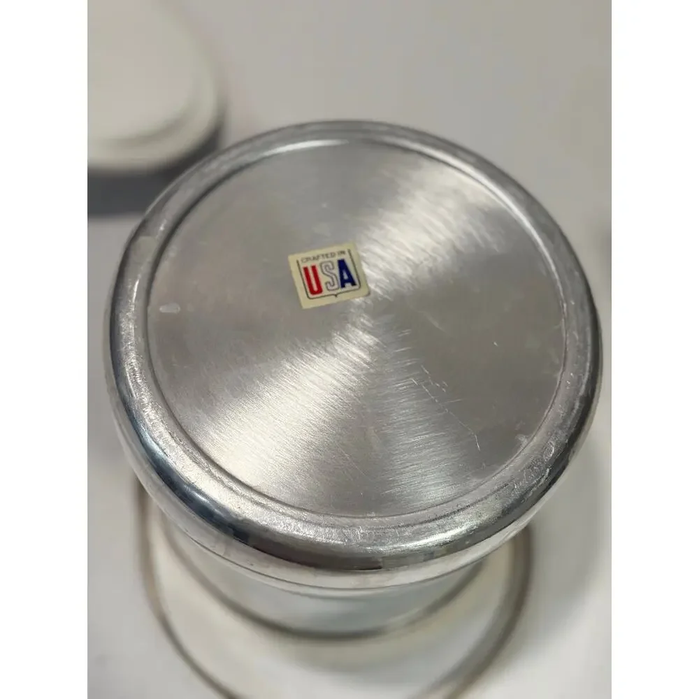 Elco Industries MCM aluminum ice bucket w/ brass handle & band Made in USA